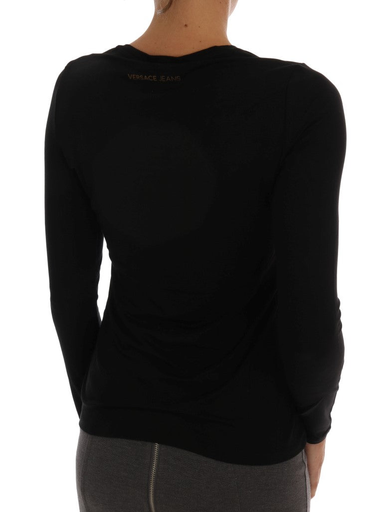 Black Baroque Stretch Pullover Sweater