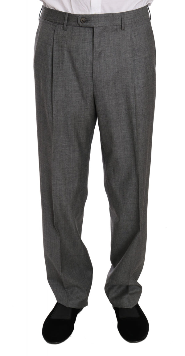 Gray two Piece 3 Button Wool suit