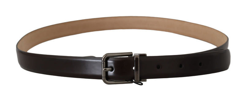 Brown Leather Silver Buckle Belt