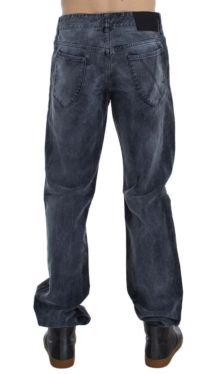 Gray Wash Cotton Regular Fit Jeans