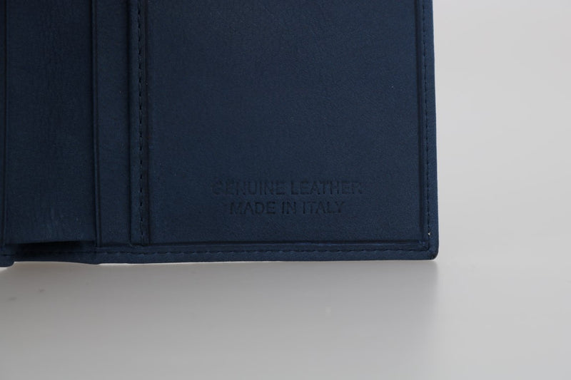 Blue Leather Bifold Wallet