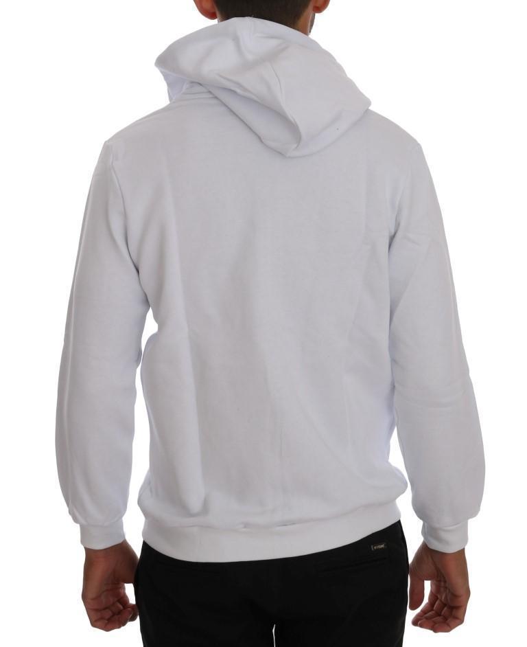 White Full Zipper Hodded Cotton Sweater
