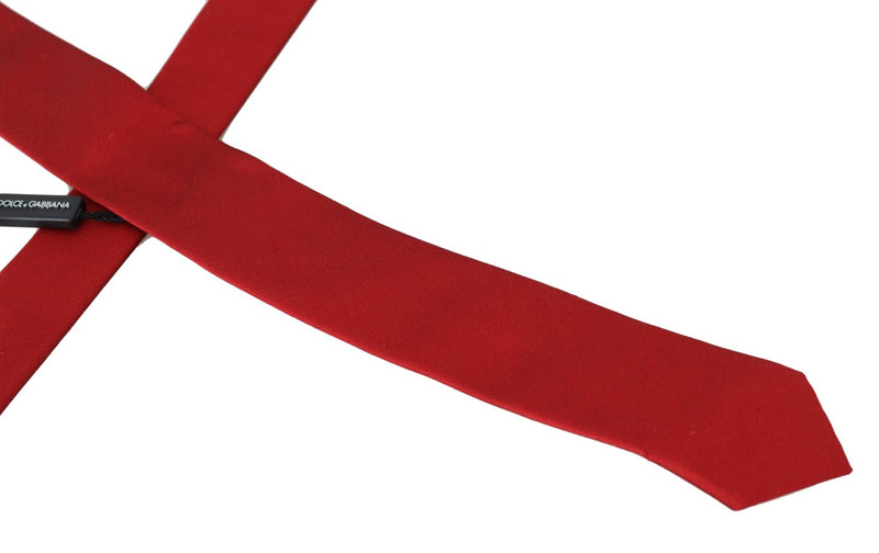 Red Silk Slim Tie