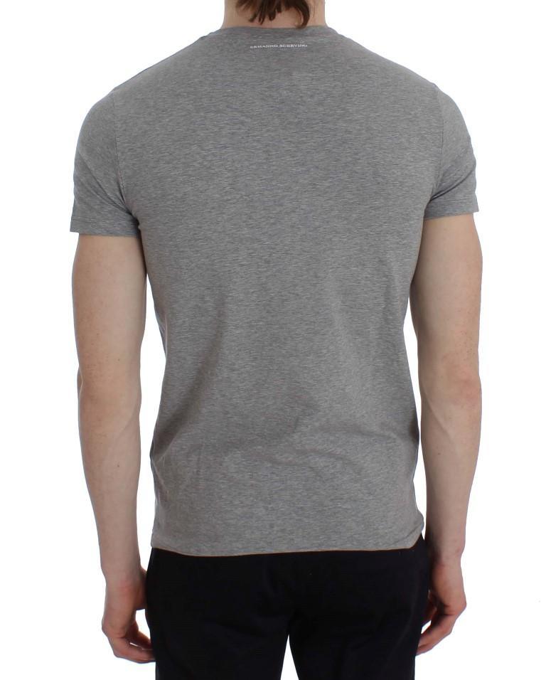 Gray Cotton Stretch Crew-neck Underwear T-shirt
