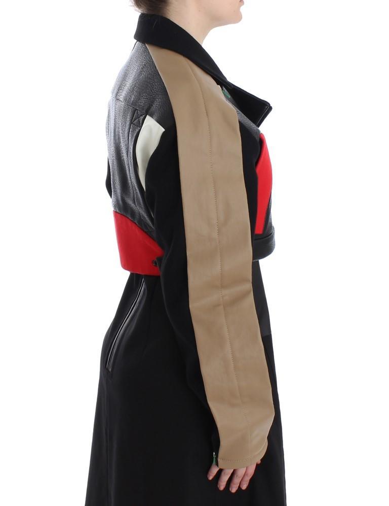 Black Short Croped Coat Biker Jacket
