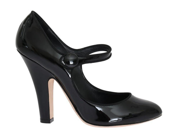 Black Heels Mary Janes Leather Pumps