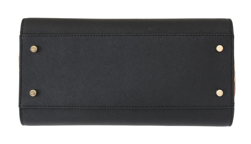 Black LEOPARD HAYDEN Leather Handbag