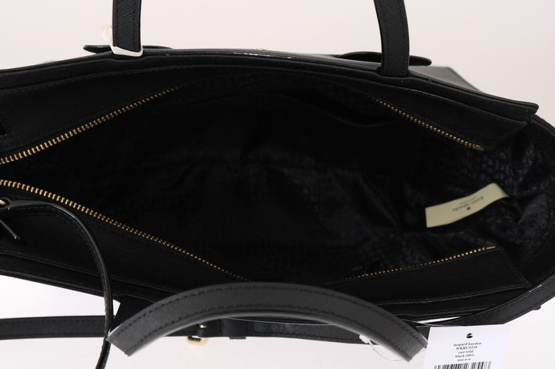 Black LEOPARD HAYDEN Leather Handbag