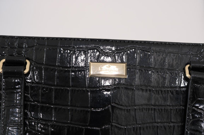 Black Bristol Drive Croc ELISSA Shoulder Bag