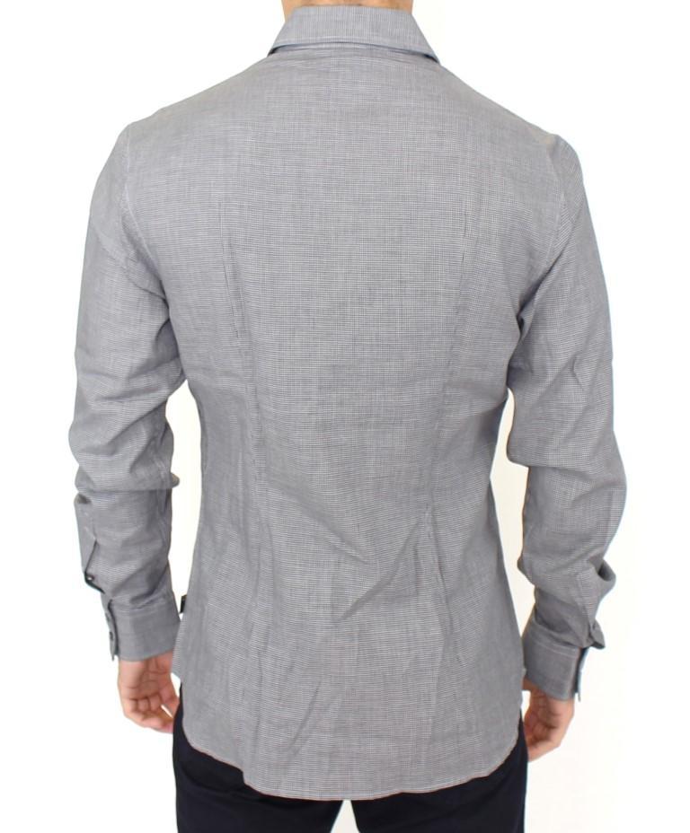 Gray checkered cotton button shirt