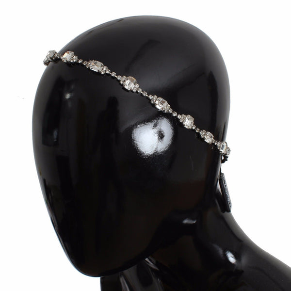 Silver Brass Crystal Head Hair Band