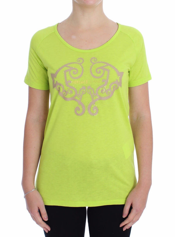 Yellow Crew-neck Studded T-shirt