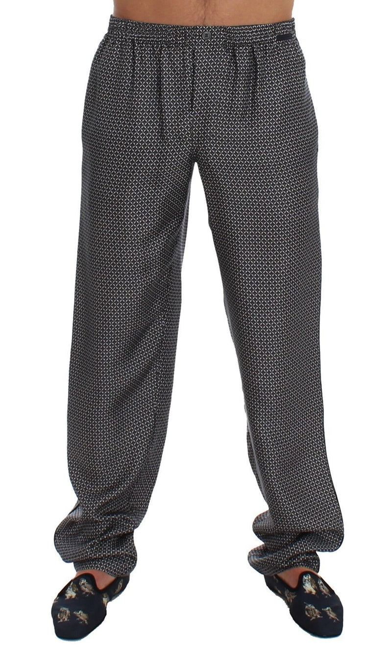 Gray SILK Pajama Lounge Pants Trousers Sleepwear
