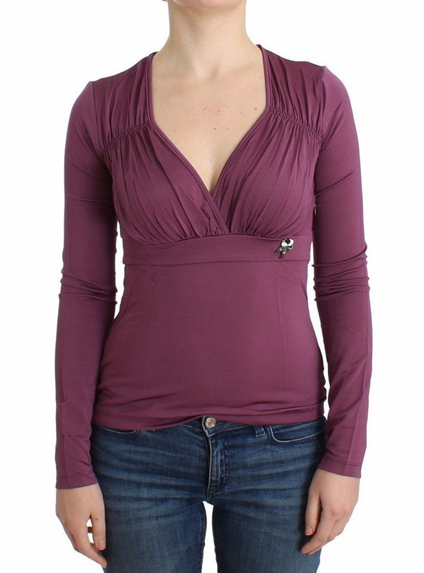 Purple jersey top blouse