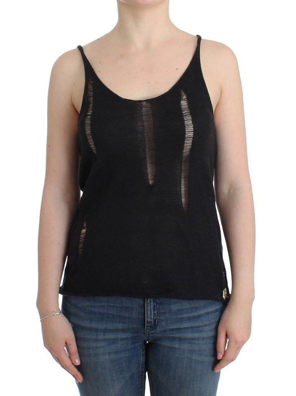 Black knitted tank top