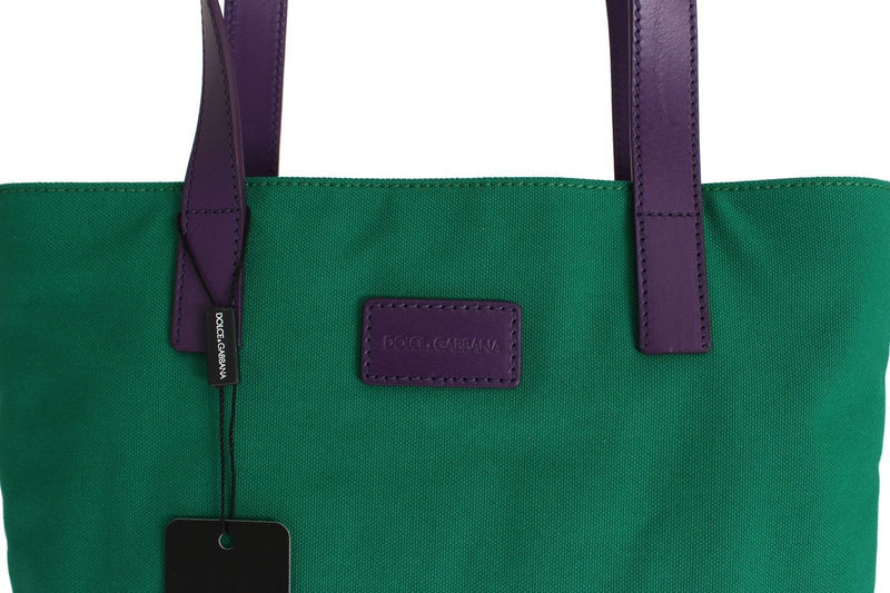 Green Denim Leather Hand Shoulder Travel Bag