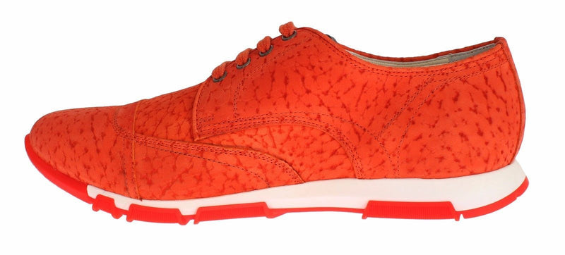 Sneaker Shoes Orange Leather Sport Casual