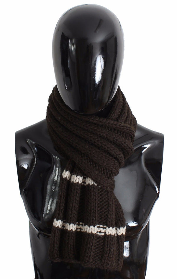 Brown Wool Blend Mens Scarf