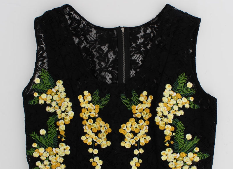 Black Floral Lace Embroidered Blouse