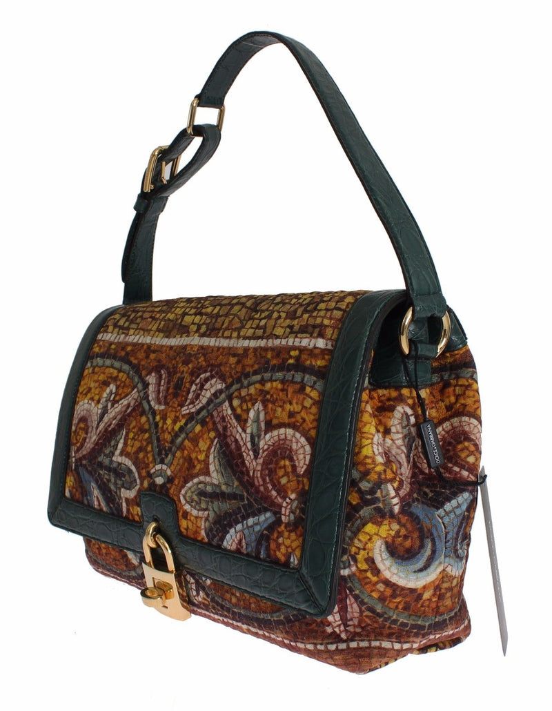 MISS BONITA Mosaic Brocade Crocodile Hand Shoulder Bag - Designer Clothes, Handbags, Shoes + from Dolce & Gabbana, Prada, Cavalli, & more