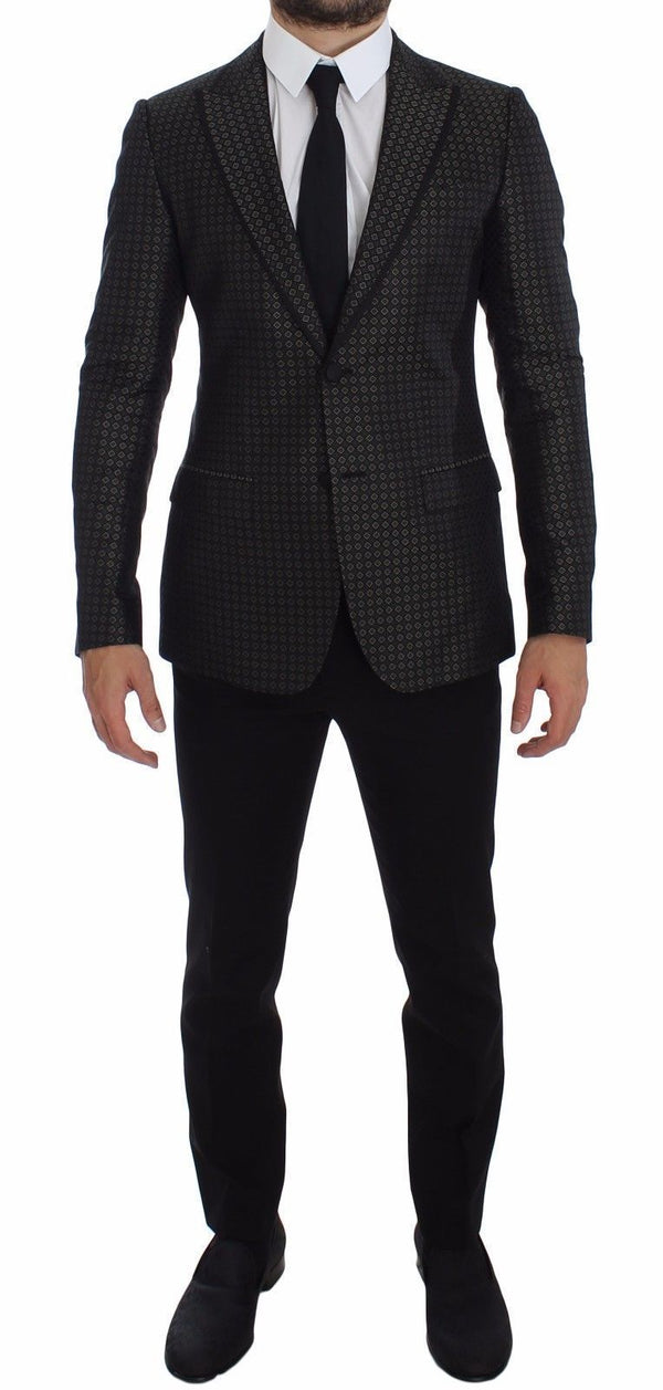 Green Silk Slim Two Button Blazer