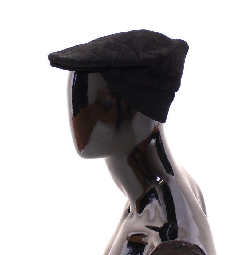 Black Cotton Logo Hat Cabbie