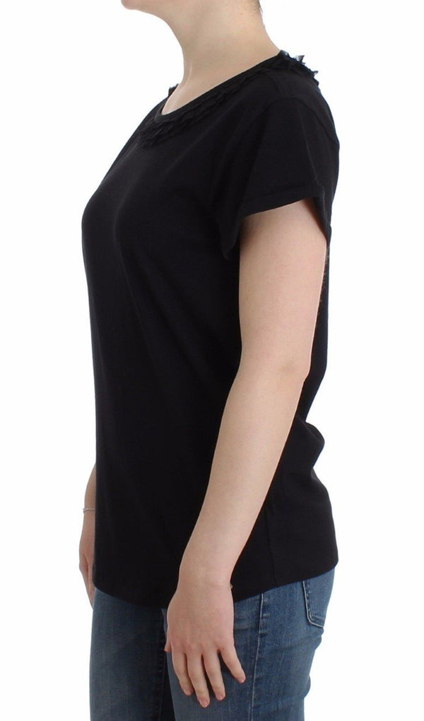 Black cotton shortsleeved top