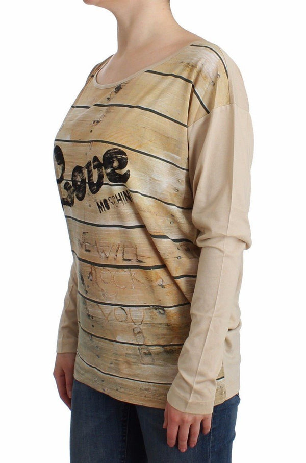 Beige longsleeved cotton top
