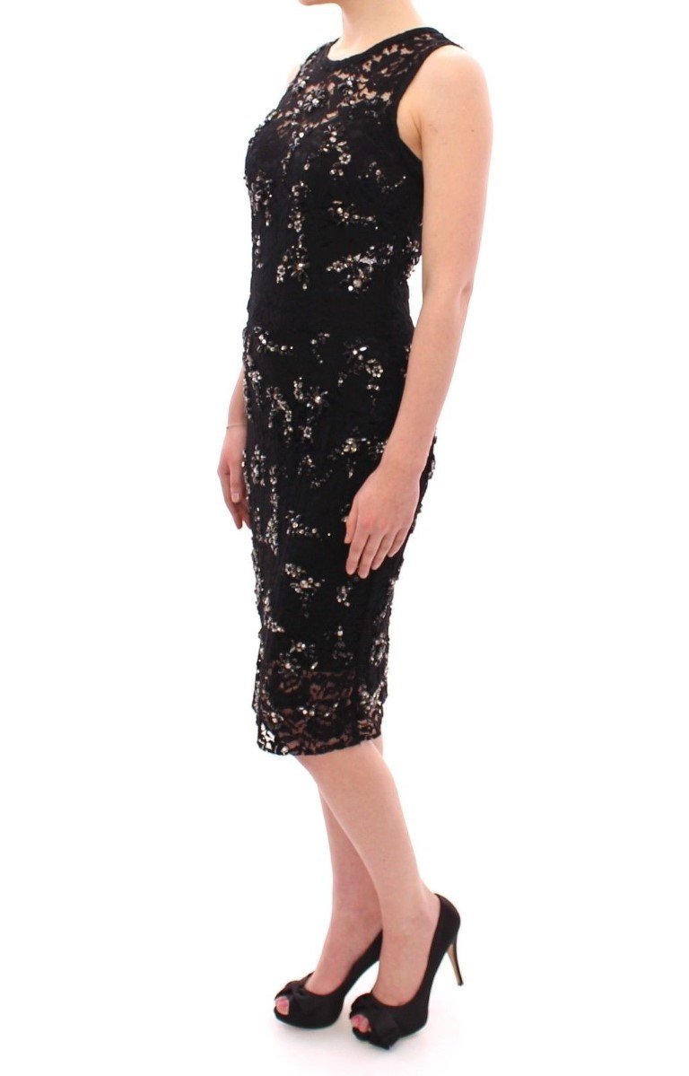 Black Sequin Dress: Sparkly dresses, black cocktail dresses, black floral lace crystal sequin dress