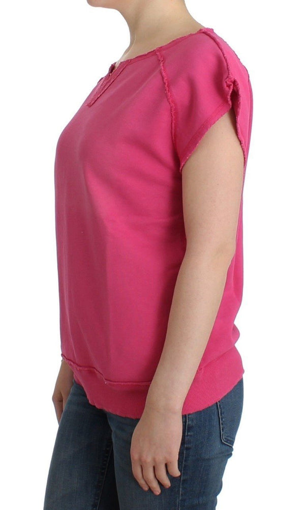 Pink short sleeve sweatshirt