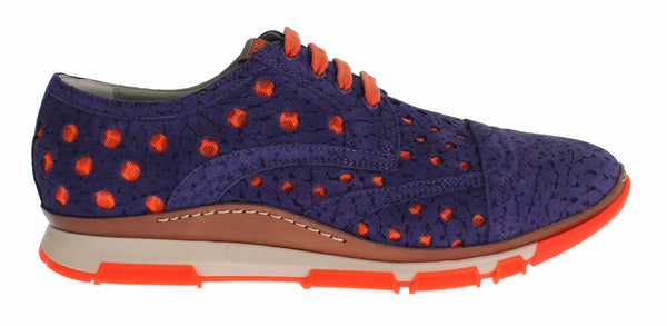 Sneaker Shoes Purple Leather Orange Sport