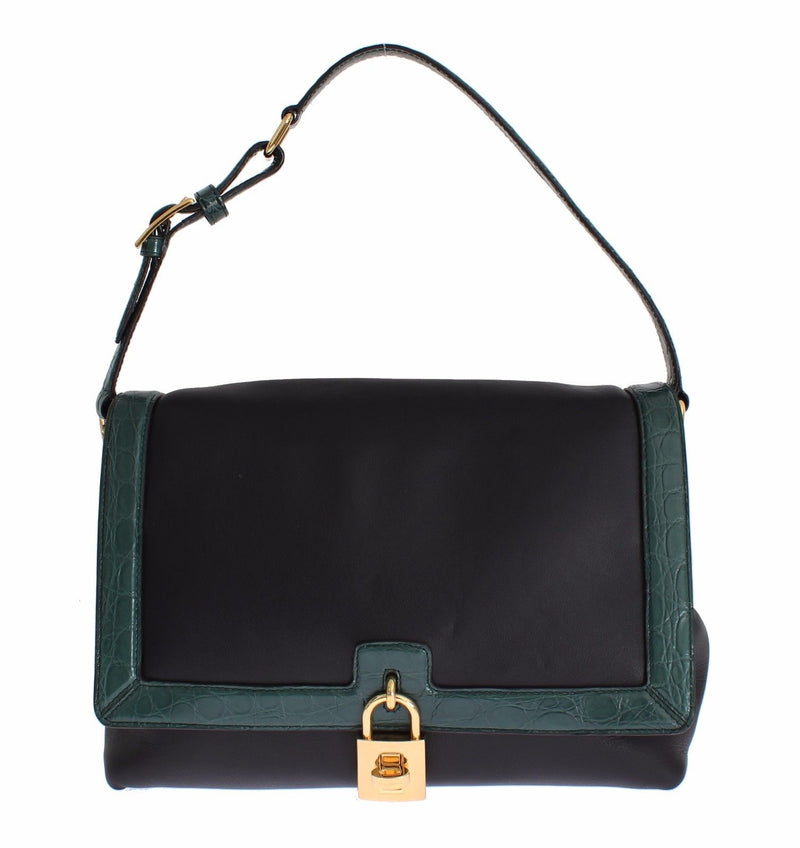 MISS BONITA Green Caiman Leather Hand Shoulder Bag - Designer Clothes, Handbags, Shoes + from Dolce & Gabbana, Prada, Cavalli, & more