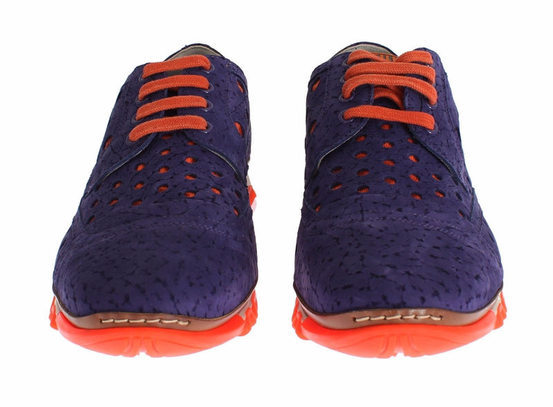 Sneaker Shoes Purple Leather Orange Sport