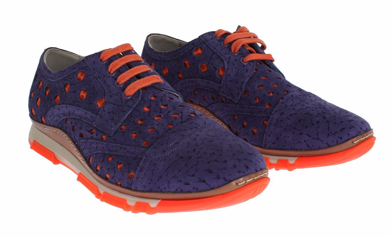 Sneaker Shoes Purple Leather Orange Sport