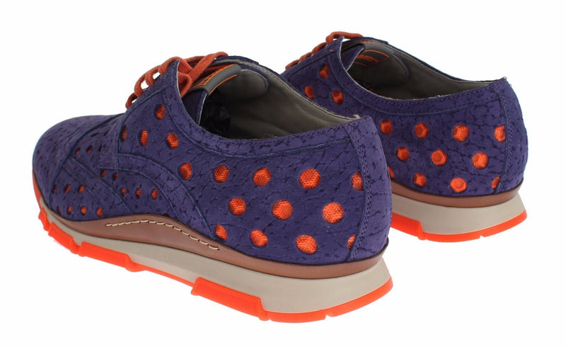 Sneaker Shoes Purple Leather Orange Sport