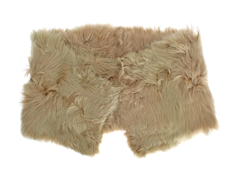 Beige Alpaca Fur Shoulder Wrap Scarf Shawl