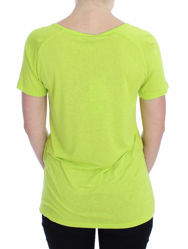 Yellow Crew-neck Studded T-shirt