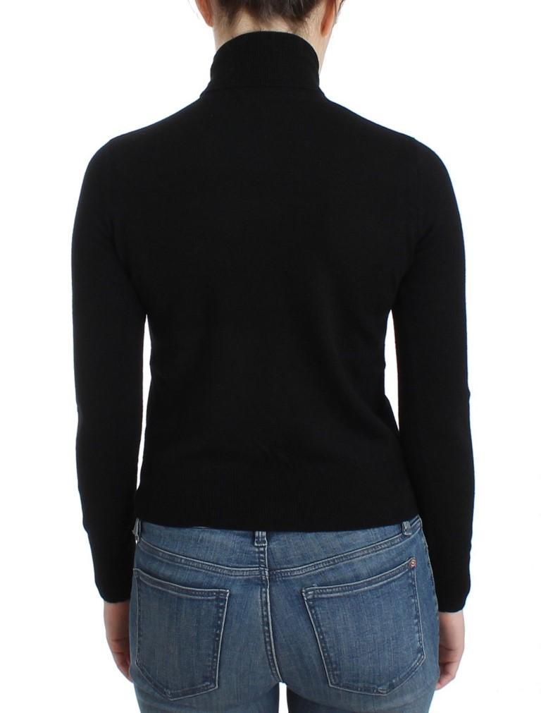 Black wool turtleneck sweater