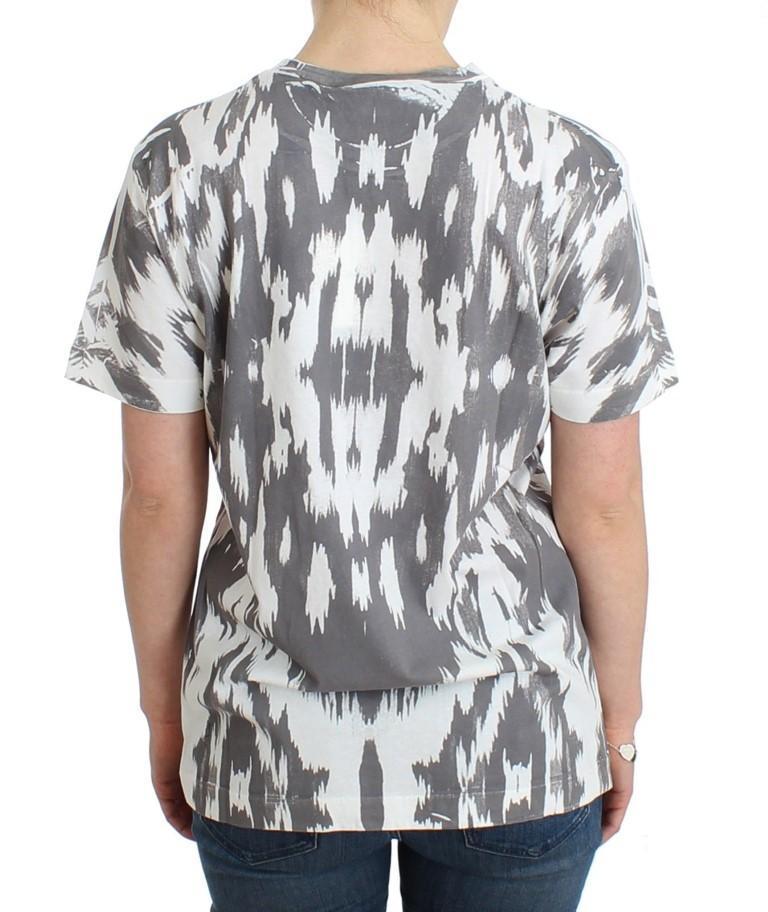 Gray printed cotton top