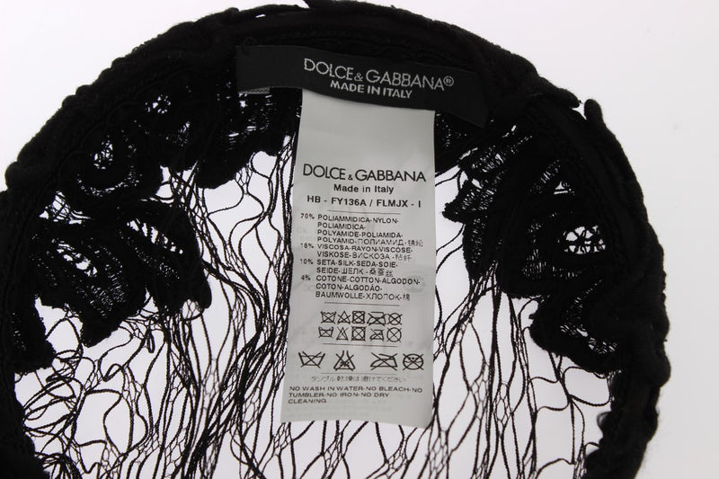 Black Floral Crochet Hair Net