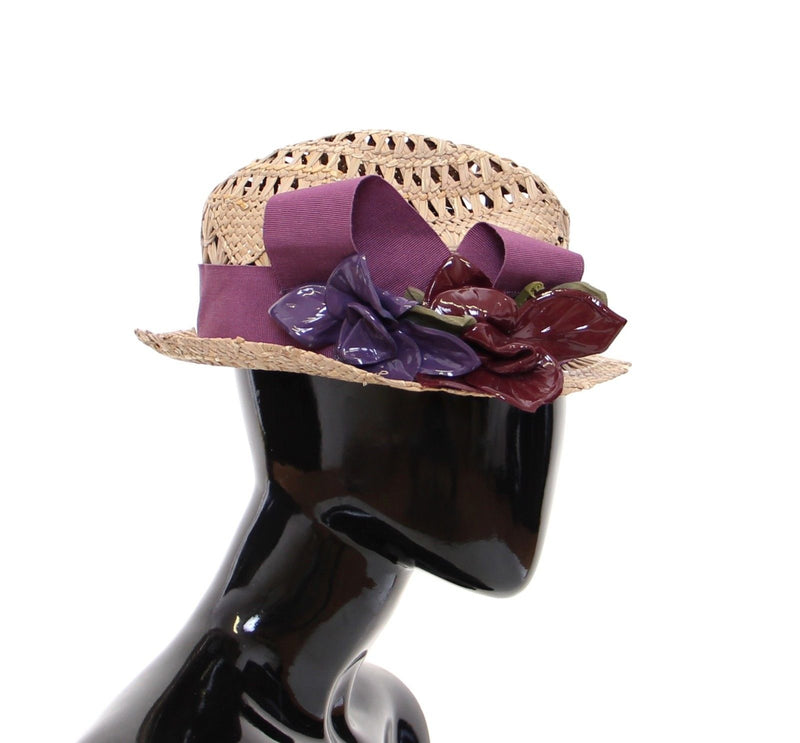 Beige Catwalk Floral Fedora Trilby Hat Capello