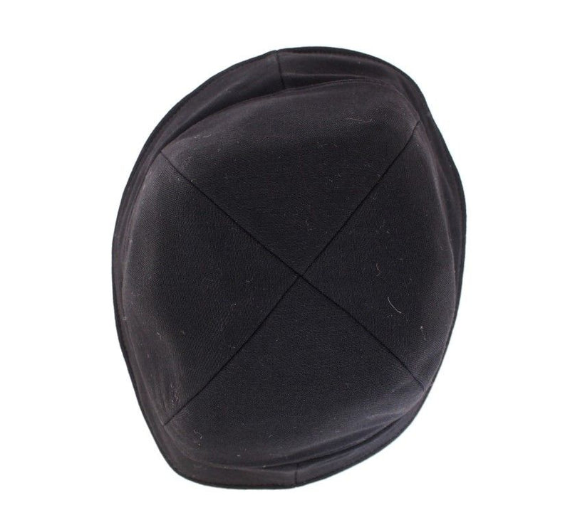 Black Wool Silk Logo Hat Cappelo