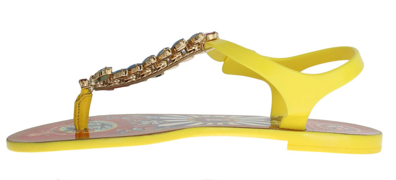 Yellow Crystal Carretto Sandals