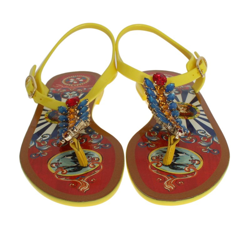 Yellow Crystal Carretto Sandals