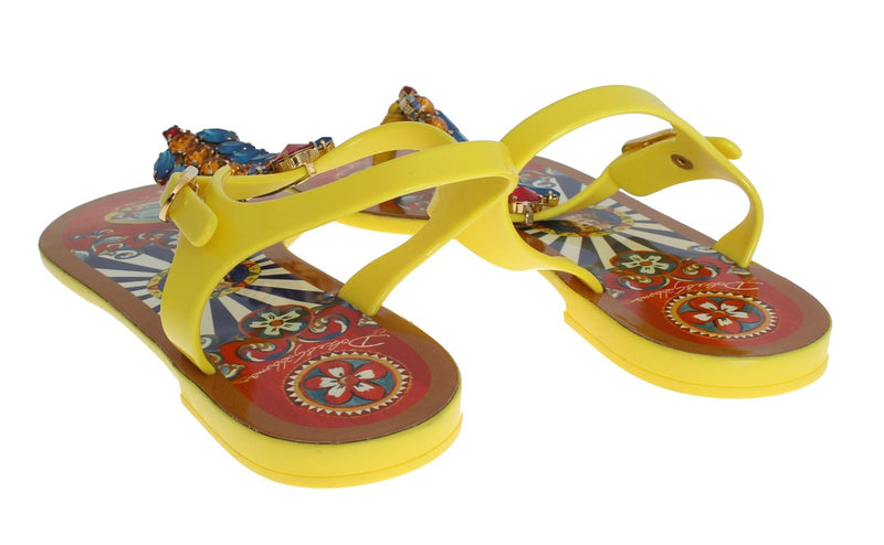 Yellow Crystal Carretto Sandals