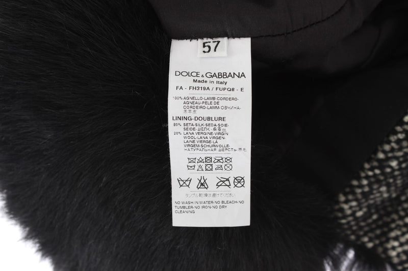 Black Lambskin Fur Ushanka Hat