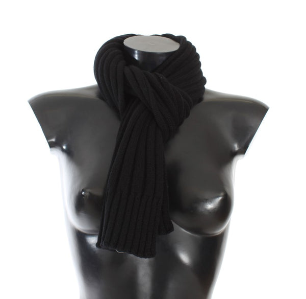 Black Cashmere Knitted Scarf