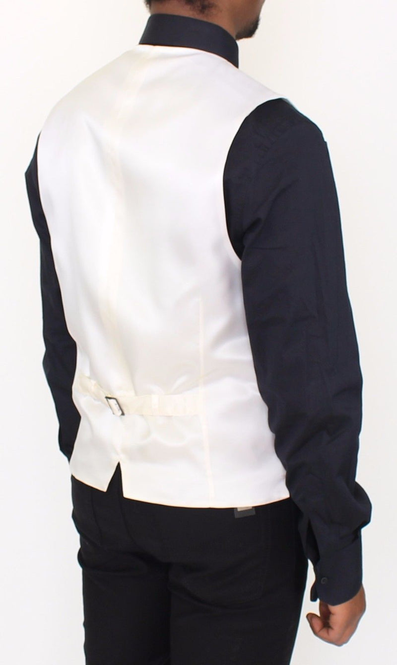 White Wool Blend Dress Vest Blazer Jacket