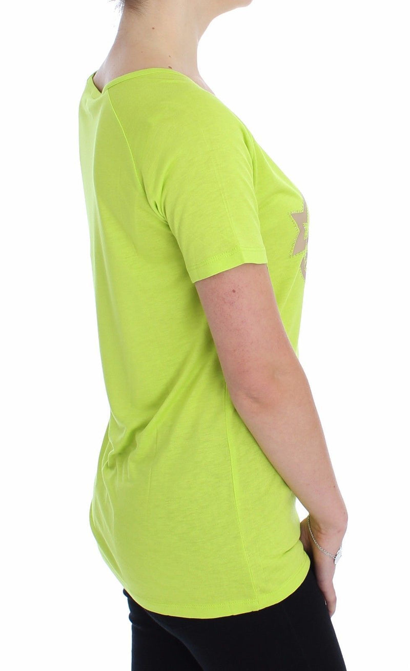 Yellow Crew-neck Studded T-shirt