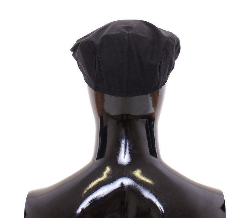 Black Cotton Logo Hat Cabbie